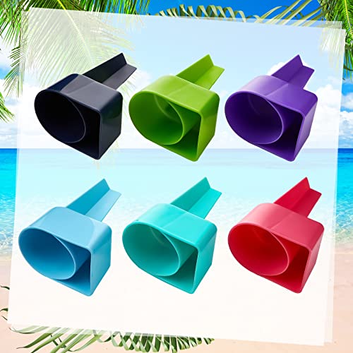 12 Pieces Summer Beach Cup Holder With Pocket Multifunctional Sand Cup Holder Plastic Beach Drink Accessories Sand Coasters For Beverage Phone Sunglass Key Bathroom Home #TOP6