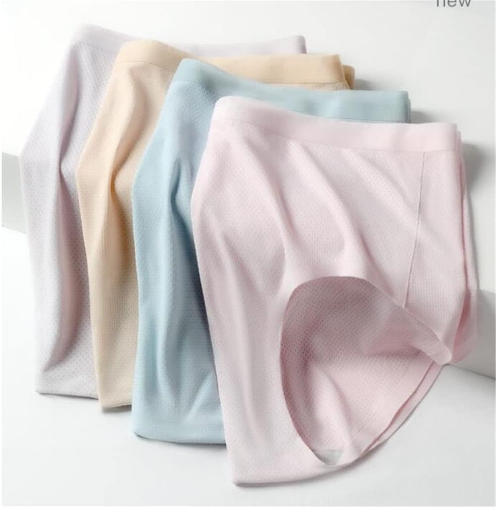 4-pack Modal Women's Panties Thin Ice Silk Seamless Mid-waist Briefs