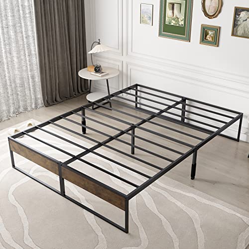 Homwayart King Bed Frames With Decorative Wood Panel, Storable High Platform Reinforced Steel Slats Support, Easy Assembly, Sturdy, No Box Spring Needed (Mahogany, King) #TOP6
