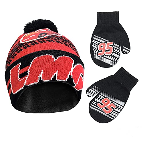 Disney Boys Winter Hat And Mitten Set, Cars Lightning Mcqueen Toddler Beanie For Ages 2-4 #TOP19