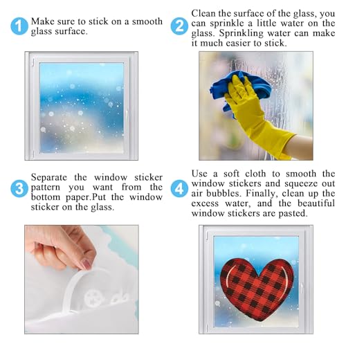JarThenaAMCS 18 Sheets 4th of July Window Cling Set Valentines St. Patrick's Easter 204 Pcs Window Stickers Double-Side Heart Shamrock Egg Star Glass Decals for Home Party Supplies, 7.9 x 11.8 Inch by JarThenaAMCS - Used condition - Image 7