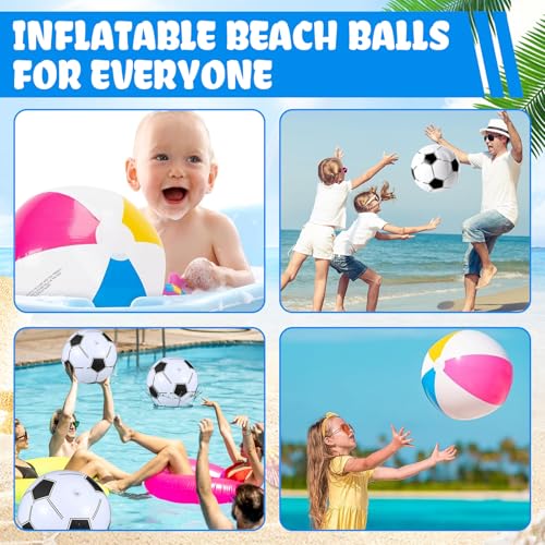 Kezidhp 4 Stück Wasserball Aufblasbar, Wasserball Kinder, 40CM Strandball, Wasserspielzeug Kinder, für Erwachsene Strand, Pool Party, Outdoor-Aktivitäten,Schwimmbad Spielzeug