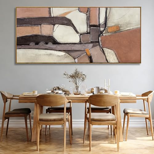 ZENPEE Brown & Grey Abstract Canvas Wall Art 32x71, Neutral