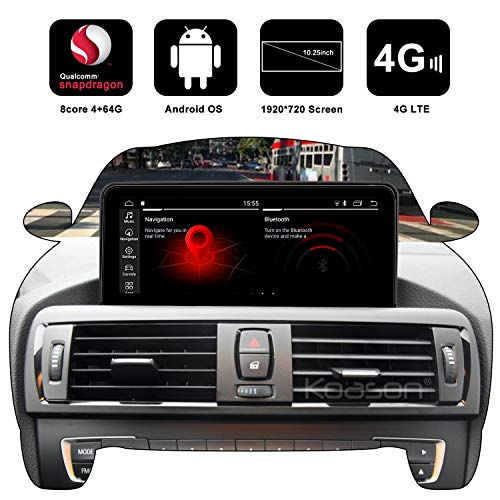 Koason 10.25inch Android12 Monitor de Pantalla de actualización CarPlay GPS Navigation para 1 2 Series F20/ F21/F23 NBT