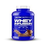 Scitec Nutrition Whey Infusion - Proteína de Suero y Leche con BCAA, L-Glutamina, L-Arginina - Bajo en Azúcar, Sin Gluten, Alto en Fibra, 2000 g, Helado De Chocolate