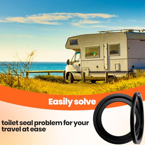 Image of HINZIC 4pcs RV Toilet Seal, Rubber Replacement Flush Ball Seal Gasket Kits, 385311658 RV Toilet Sealing Parts Compatible with Dometic 300 /310 /320, for Water Leakage, Odor Problem