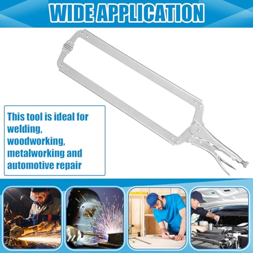 Yexiya 2 Pcs 24 Inch C Clamps Locking Pliers Welding Table Clamps Heavy Duty Locking Pliers Large Opening Adjustable with Grip Swivel Pads Alloy Steel for Woodworking Repair Home Auto Workshop by Yexiya - Image 5
