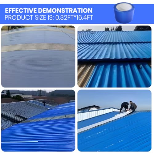 Image of Serplex Roof Repair & Sealant Tape, Waterproof & UV Resistant, 10cm x 5m, Heavy Duty Leak Stopper for Roofs, Gutters, Pipes, RVs, Easy Peel & Stick, Strong Adhesive Thicken Multipurpose Outdoor Tape