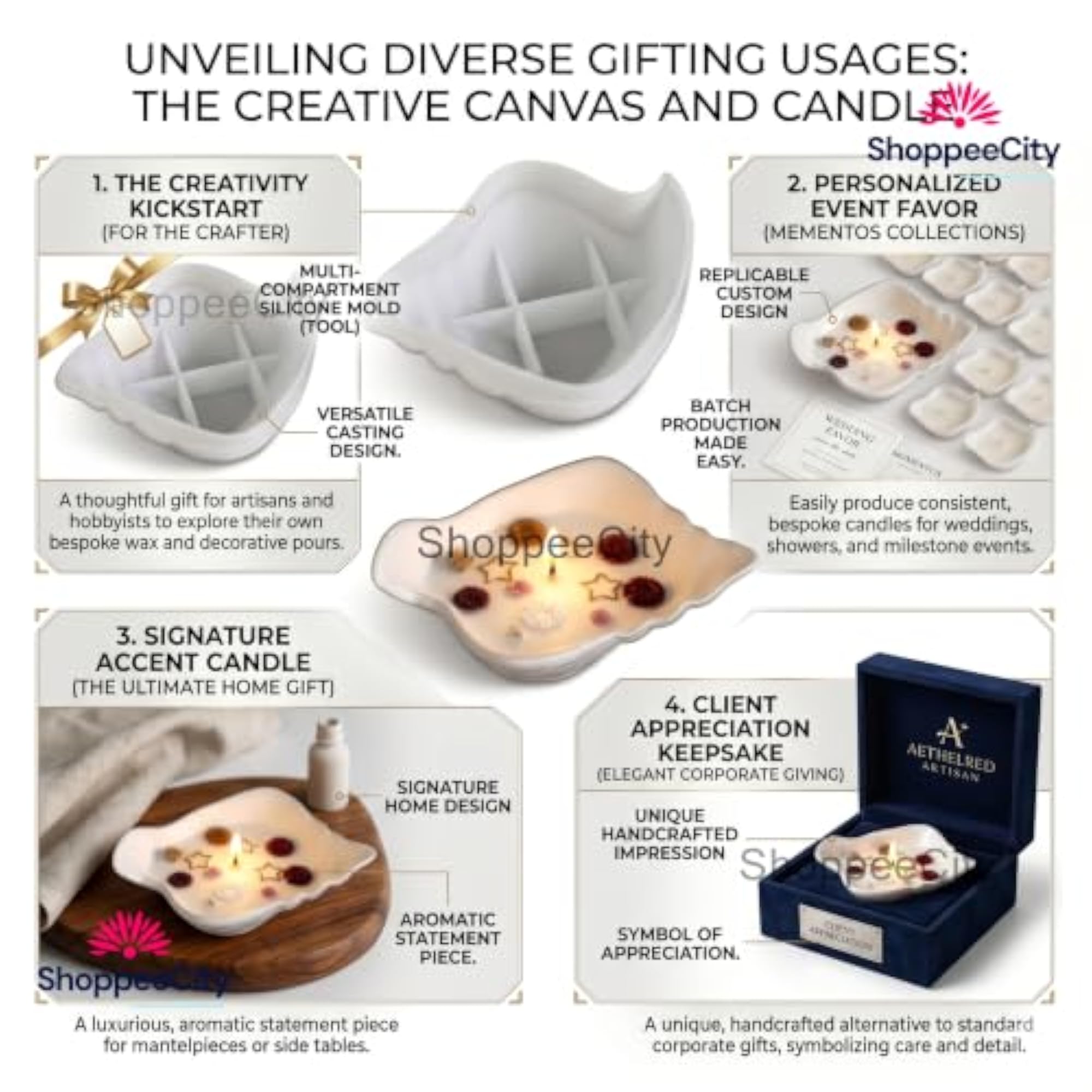 Seashell Conch Shell Tray Silicone Mould for Candle Making