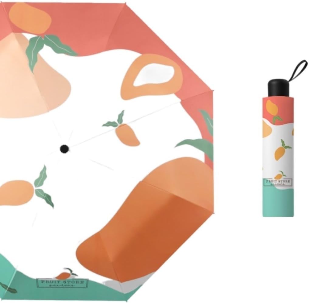 Portable Umbrella for Travel Flower Print Umbrella 3Folding Women Sunny and Rainy Umbrella Strong Stand Travel Umbrella Umbrella Outdoor(D)
