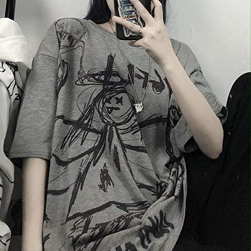 Gothic Women's T-Shirt - Haajuku High Street Summer Top (Gray, XL) - Image 5