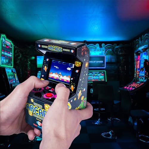 Retro Konsole mit 240 Spielen - 8 Bit Arcade Maschine in 2.5 Zoll - Perfekte Retro Spielekonsole für Gaming Fans - Mini Arcade für pure Nostalgie