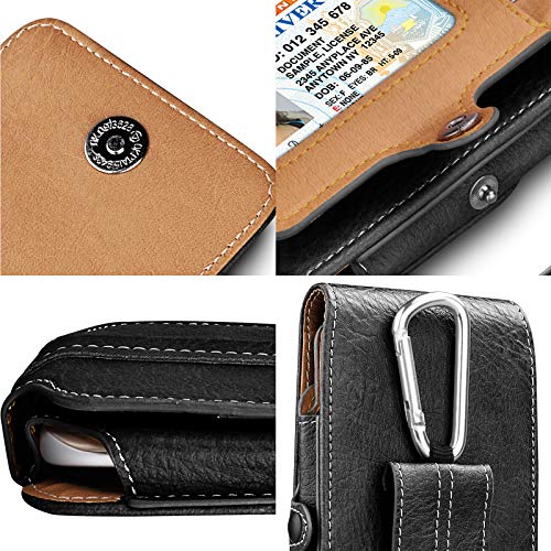 Tiflook Phone Holster For Samsung Galaxy S22 S21 S20 S9 S8 S7 A10E Iphone 13 12 11 Xr X Xs 8 7 Pu Leather Belt Case With Belt Clip Loops Cell Phone Pouch Belt Holder With Credit Card Slots,Black #TOP5