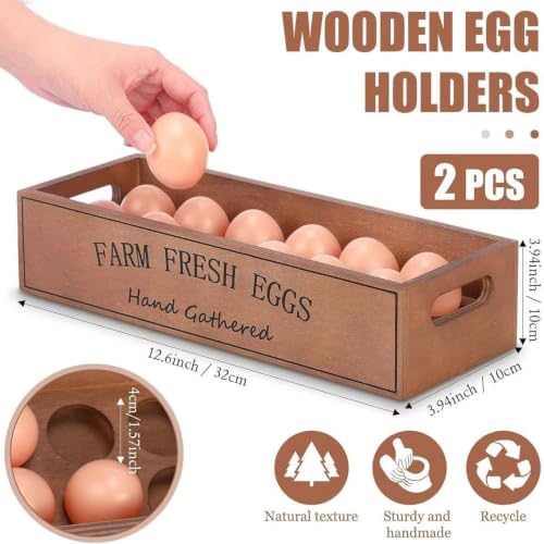 Soportes de madera para huevos de encimera con almacenamiento apilable y ranurado 3