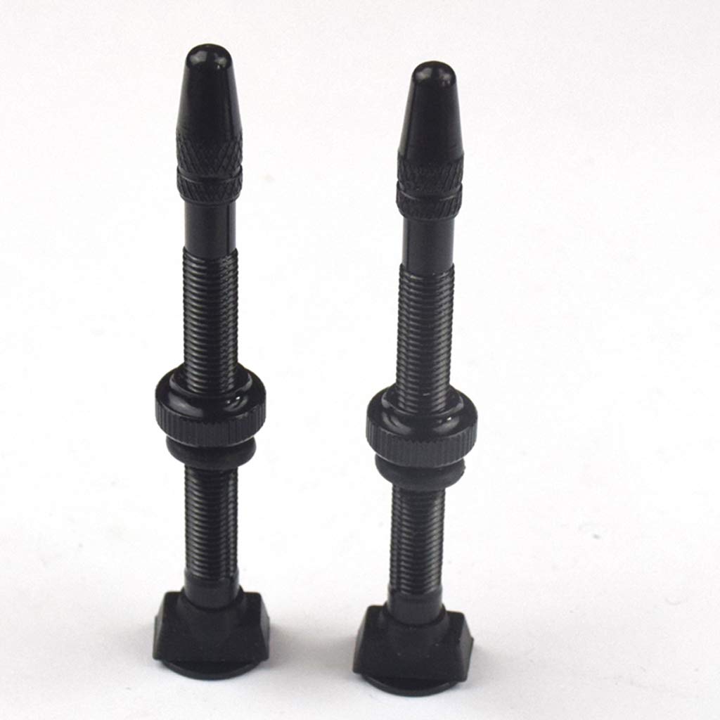 Presta-Ventil-Set, 60 mm, für schlauchloses Presta-Ventil, Aluminiumlegierung, Schwarz, 10 Stück