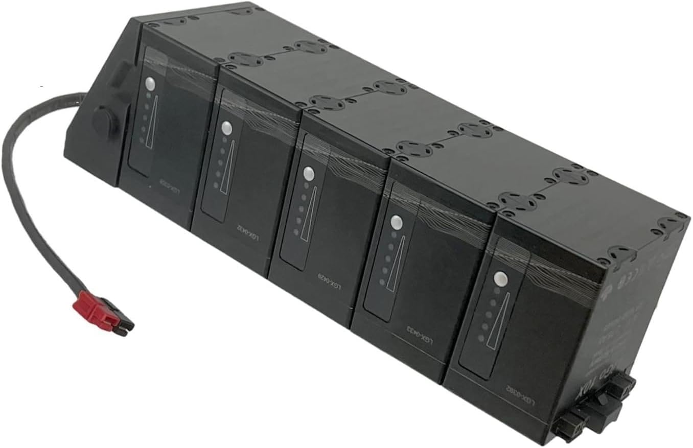 Grin Technologies Stackable E-Bike Power Bundle for Air Travel. 5 LiGo Batteries (36V 14Ah) + 1 Rail/Dock | Modular Lithium Battery System for DIY Electric Bikes
