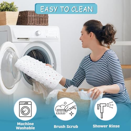 Beach Square Anti Slip Shower Mats for Inside Shower Accessories, Cute Bath Mats for Bathroom Non Slip Shower Floor Mat Sea Decor Rubber Bathmat with Suction and Drain Holes Machine Washable, 21″X21″ by ayehsdogsn - Used condition - Image 4