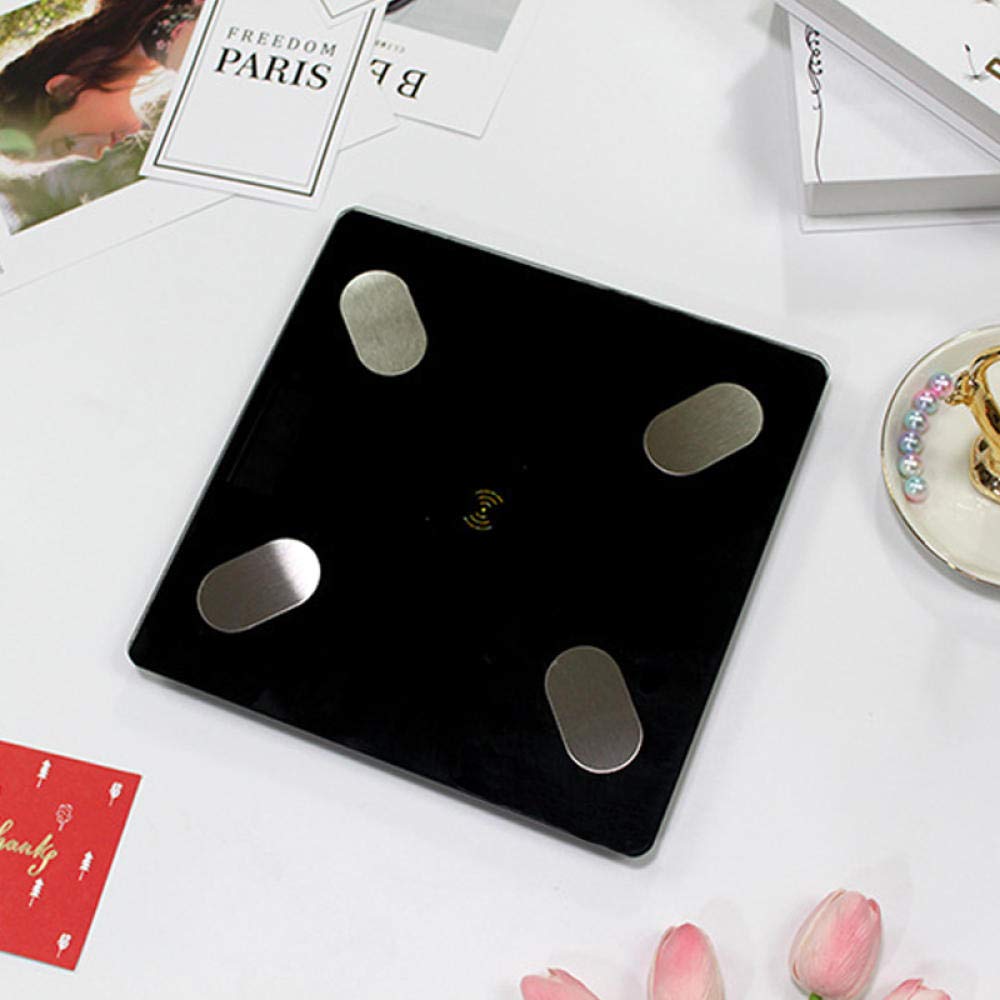 balance cuisine balance pese personne connectée bluetooth balance haute précision de cuisine balance connectée graisse corporelle balance connectée-Noir