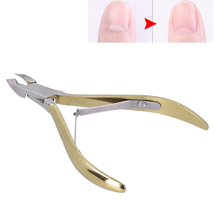 キューティクルトリマー キューティクルカッター ニッパークリッパー プロのダブルフォークキューティクルニッパー研ぎキューティクル