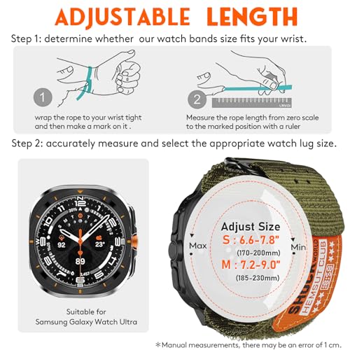 Image of Nylon Watch Band Compatible with Samsung Galaxy Watch Ultra 1 /2. | Millitary Nylon Strap Galaxy Watch Ultra -47mm for Men.