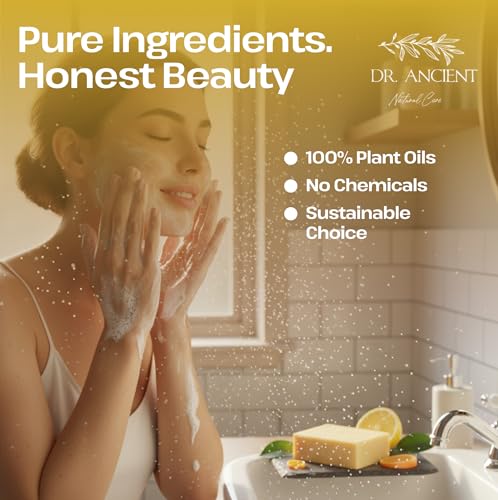 Image of Dr.Ancient Citrus Soap Bar, Organic Soap Bars Handcrafted the Traditional Way, Natural Chemical-Free, Vegan, Used for Face Wash, Body Wash, and Hand Cleansing, Refreshing, Exfoliating