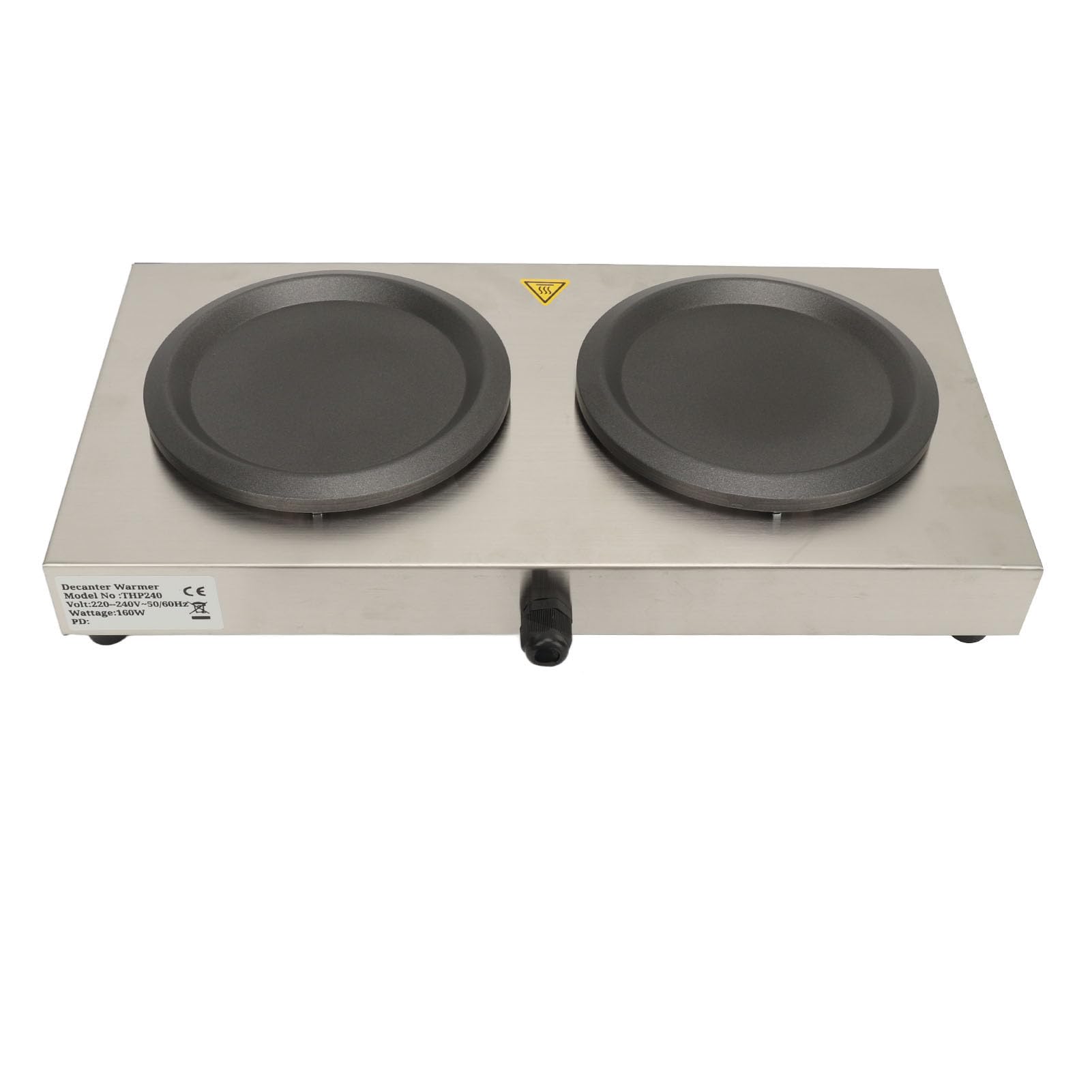 SIXRUN Réchauffeur de café électrique, Double Effectif de Chauffage à Double café Chaud, Chauffeur à Chaud Commercial, Réchauffeur Décanteur Standard Portable en Acier Inoxydable pour Pause Cafe