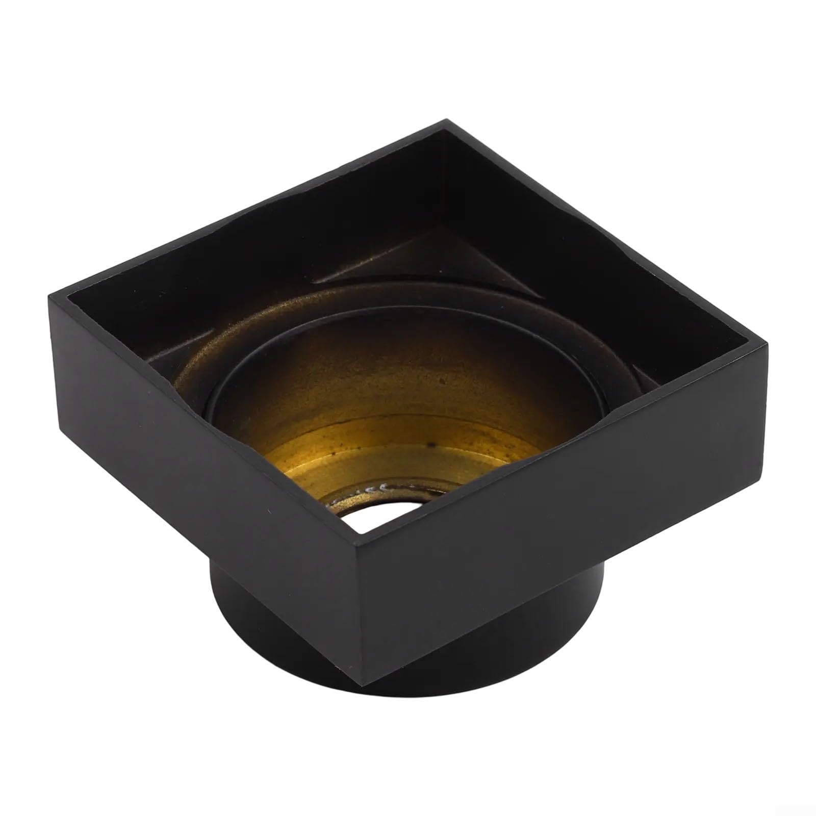 Cabeza de ducha cuadrada ajustable Cubierta decorativa para 0-23mm de altura, Brida de tubo de latón grueso para grifo de baño Válvula de mezcla Renovación negro (negro)