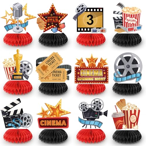 Ya en mundofriki.es: Kaxulvoblig Panal de Decoración de Fiesta de Noche de Cine, 12 Pcs Panal de Decoraciones de Fiesta de Película/Centros de Mesa de Panal de Película para Suministros de Fiesta de Noche de Cine