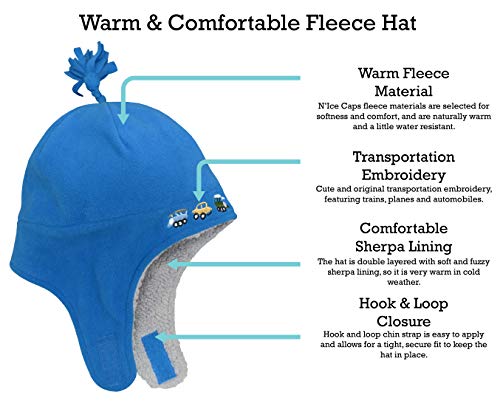N'ice Caps Boys Sherpa Lined Micro Fleece Embroidered Hat And Mitten Set (6-12 Months, Royal Infant) #TOP1