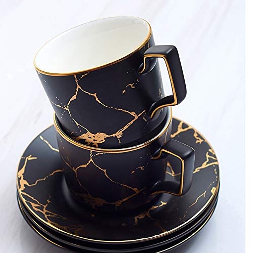 Nfguy Marble Ceramic Coffee Cup Saucer Spoon Set 200Ml Nordic Tea Cup Matt Porcelain Tea Set Teacup Cafe Espresso Cup #TOP5