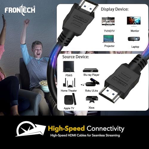 Image of FRONTECH Copper Clad Steel HDMI Cable - 3.0M Length | Enhanced Signal Transmission for HD Audio /Video | Optimal Length for Versatile Connectivity | Universally Compatible with HDMI Devices