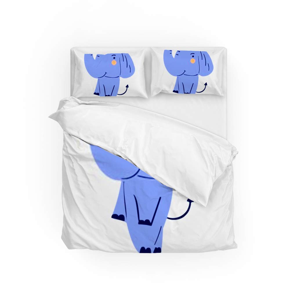 Parure de lit éléphant Long Twin avec housse de couette et 2 taies d'oreiller