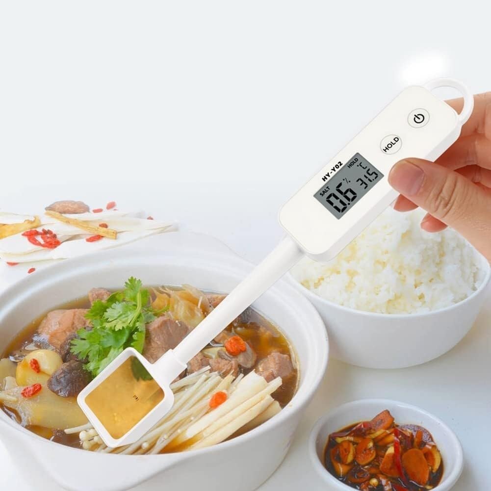 Medidor de salinidad portátil, medidor de concentración, detector digital de sal LED for alimentos, for cocina, gestión de alimentos y peceras.