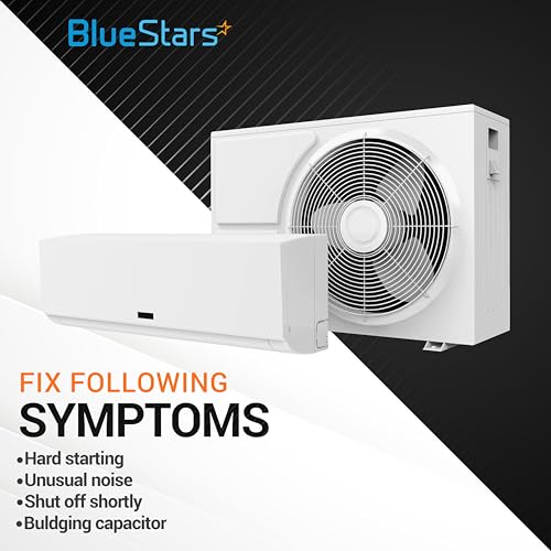 [2025 Upgraded] BlueStars 45+5 uF 45/5 MFD 370V or 440V Round Dual Circular Run Capacitor CBB65 50/60 Hz - Compatible for AC Motor Run or Fan Start or Condenser Straight - Thumbnail 4
