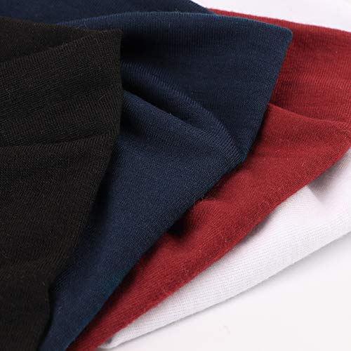 Image of DRESHOW 4 Pack Turban Headbands for Women Wide Vintage Head Wraps Knotted Cute Hair Band Accessories