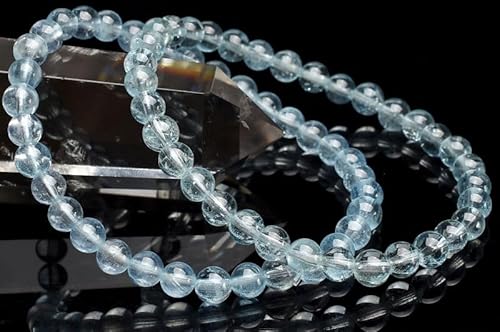 BRY0423☆アクアマリンブレスレット☆高品質　天然石　パワーストーン GOLD STONE 透明感抜群 高品質 サンタマリア アクアマリン