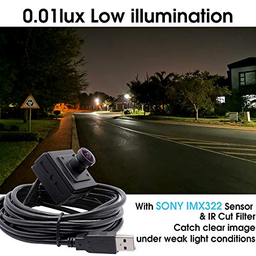 Svpro Portable Usb Camera 1080P Mini Usb Web Camera With Aluminum Case, Hd Camera With 170 Degree Lens Ultra Wide Angle, 0.01Lux Low Light Camera With Sony Imx323 Sensor H.264 30Fps #TOP2