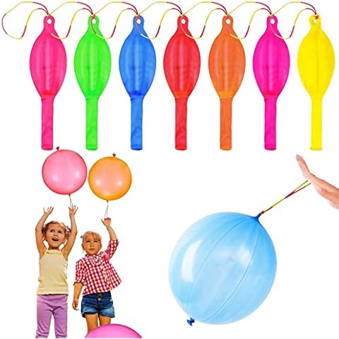 20 PSC Neon Large Punch Balloons, Large Latex Punch Balloons with Elastic Band Punch Balloons Party Bag Fillers Assorted Color Balloons, Punch Balloons Ideal for Kids Party and Birthday Celebration Cover