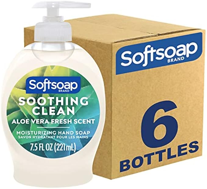 Softsoap Moisturizing Liquid Hand Soap, Soothing Clean Aloe Vera - 7.5 Fl Oz (Pack of 6)