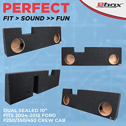 Bbox Dual Sealed 10 Inch Subwoofer Enclosure - Accu-Tuned Sealed Subwoofer Boxes & Enclosures - Subwoofer Box Improves Audio Quality, Sound & Bass - Fits 2004-2015 Ford F250/350/450 Crew Cab