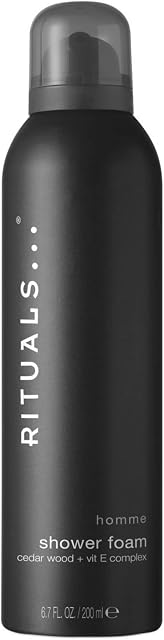 RITUALS Foaming Shower Gel from the Homme Collection, 200 ml - With Cedar Wood - Stimulating & Invigorating Properties with Vitamin E Complex