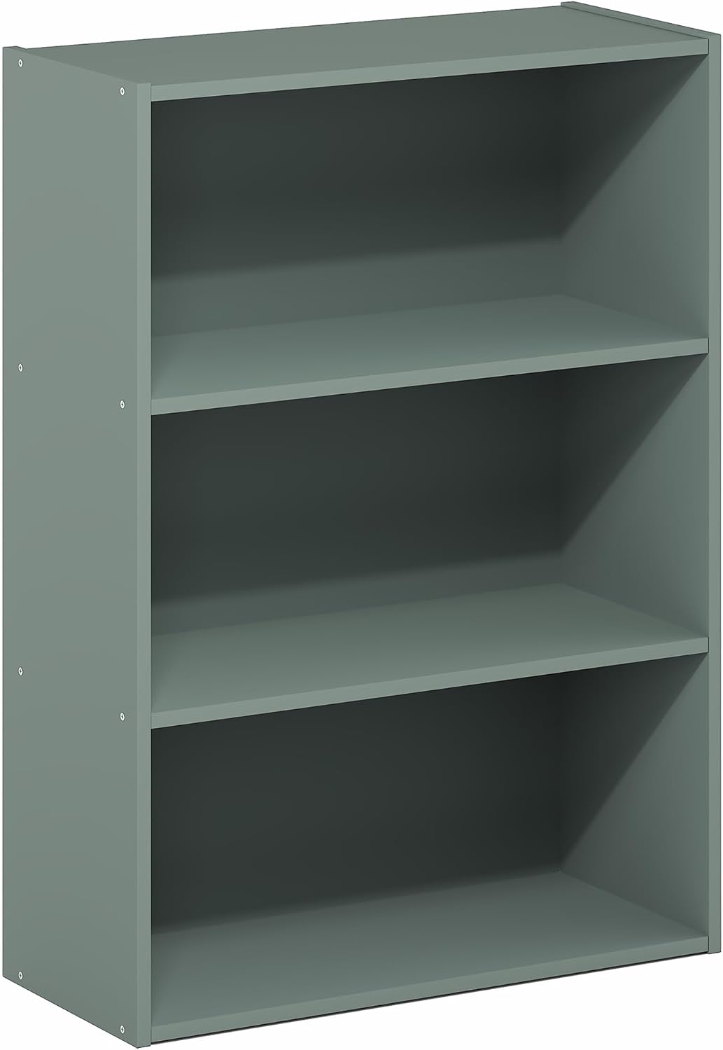 Furinno PASIR Book Shelf, 3-Tier Bookshelf, Bookcase, 9.7" x 23.7" x 31.5", for Living Room, Bedroom, Home Office, Sage Green