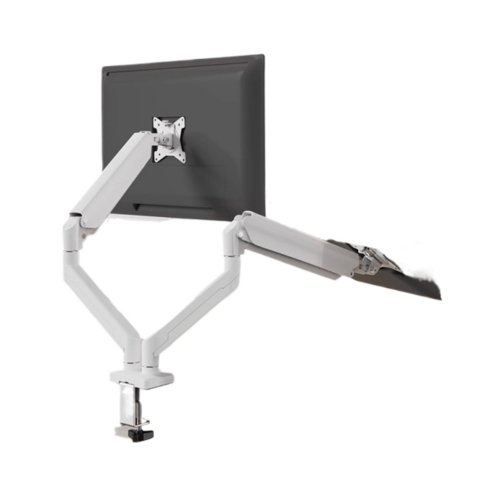 Ikpgbzxm Dual-Screen-White Computer Monitor Stand Robotic Arm Desktop Rotating Screen(Dual-Screen-White)