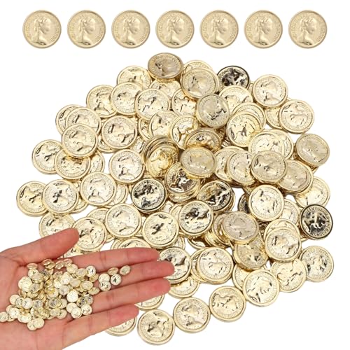120Pcs Miniature Gold Coins, 0.8X0.8Cm/0.3X0.3In Alloy St Patricks Tiny Play Coins For Diy Crafts Mini Pirate Treasure Fairy Garden & Micro Landscaping