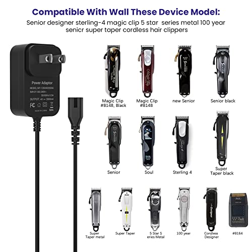 For Wahl Magic Clipper Cordless Charger, Xxszhy 4V Clipper Charger For Wahl 8148/8164/8591/8504, Wahl 1919 100 Year Hair Clipper, Wahl 5-Star Magic Clip Cordless Trimmer #TOP4