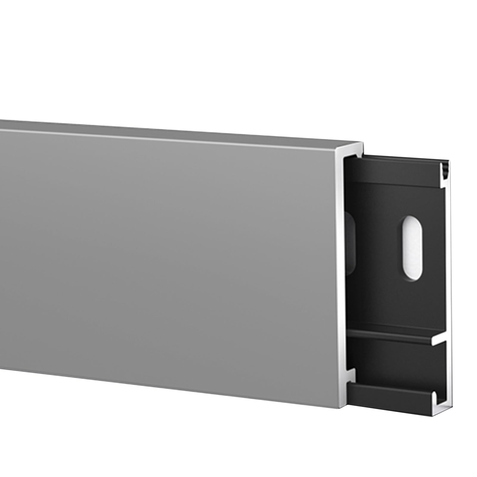 Battiscopa 8 pezzi di finiture per battiscopa in alluminio grigio per pareti e pavimenti, coperture per battiscopa, finiture per modanatura della base del pavimento per pareti per ufficio(1-3/5 in(4cm