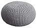 casamia Sitzpouf Pouf Strickhocker Strickpuff Ø 55cm Premium Innen Terrasse Pool Garten waschbar brillant Farbe grau - Silbergrau