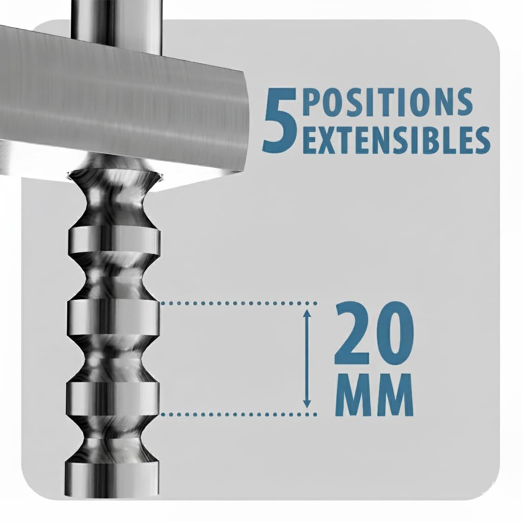 Cadenas Exterieur Etanche – Antivol U, Gros Cadenas Inox Marine, Longue Tige pour Portail, Antivol Garage, Container, Réglable en 5 Positions, Comprend un Sac et petit cadenas.