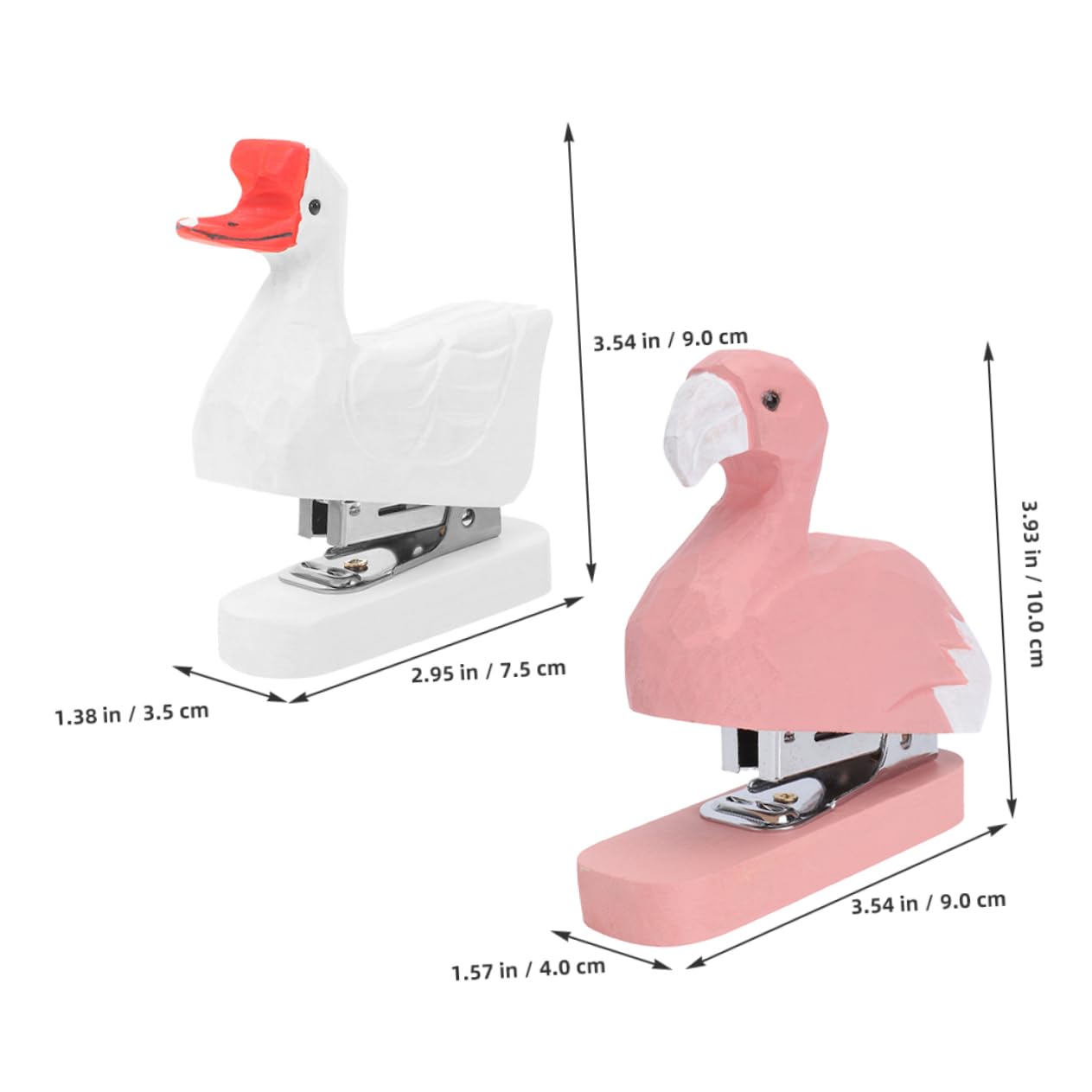 Cucitrice da Scrivania Animale in Legno 2 Pezzi per Casa | Decorativa e Originale, Forma Simpatica, Stile Semplice, per Ufficio e Tavolo