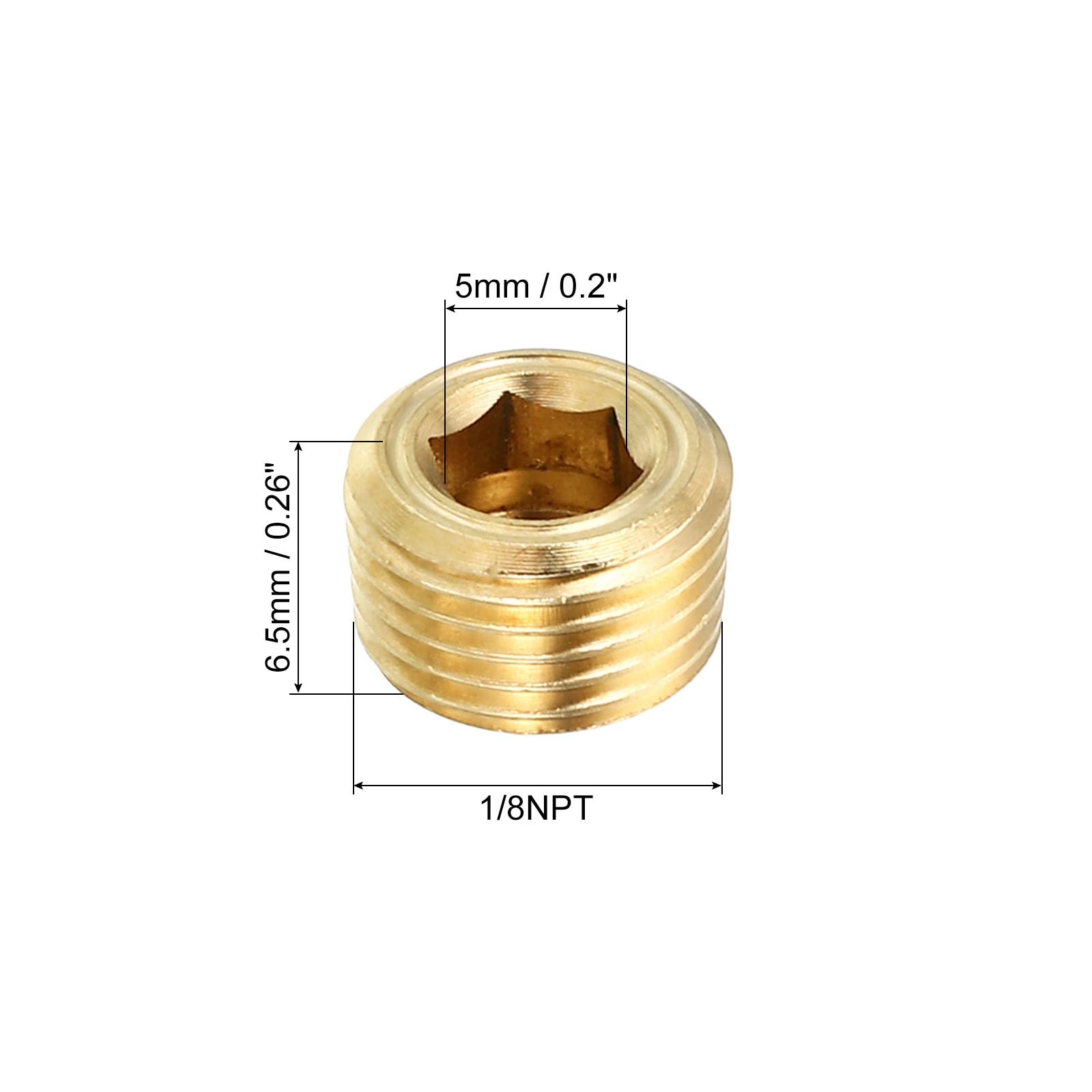 20 X NPT Pipe Plugs 3/8" Steel Male NPT Thread Allen Head Pipe Plug Hex Socket